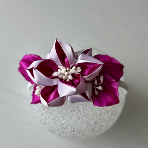 Bentita handmade cu floare din satin - îmbrăcăminte și modă - accesorii păr - accesorii de păr - Artynos.ro