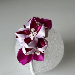 Bentita handmade cu floare din satin - îmbrăcăminte și modă - accesorii păr - accesorii de păr - Artynos.ro