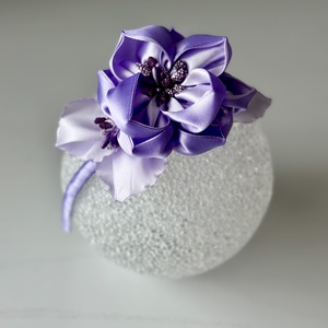 Bentita handmade cu floare din satin - îmbrăcăminte și modă - accesorii păr - accesorii de păr - Artynos.ro