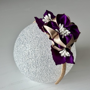 Bentita handmade cu floare din satin - îmbrăcăminte și modă - accesorii păr - accesorii de păr - Artynos.ro