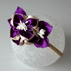 Bentita handmade cu floare din satin - îmbrăcăminte și modă - accesorii păr - accesorii de păr - Artynos.ro