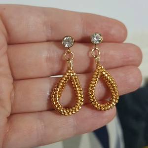 Cercei handmade miyuki și otel inoxidabil  - bijuterii - cercei - cercei brodați - Artynos.ro