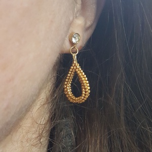 Cercei handmade miyuki și otel inoxidabil  - bijuterii - cercei - cercei brodați - Artynos.ro