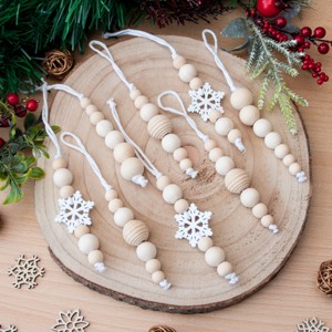 Ornamente din lemn pentru pomul de Craciun 8 bucati - Mistletoe, , , ARTYNOS