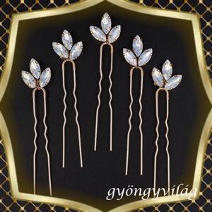 Bijuterii, ornamente de par, catarame de par: nunta, mireasa, ornament de par casual, ES-H-TŰ40a-whit opal 5pcs/pack - Artynos.ro