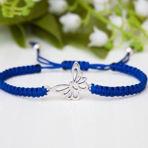 Brățară macramé împletită - Fluture albastru -  - Artynos.ro