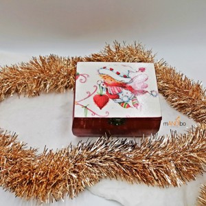 Cutie decorativă de Crăciun cu îngerași pentru brad -  - Artynos.ro