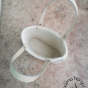 Geantă de mână Crochet City Bag- ecru -  - Artynos.ro