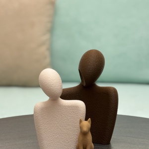 Set Statui cuplu si catel (barbat, femeie si animalut caine) design Minimalist - casă & stil de viață - decorațiuni de casă - decorațiuni de masă și rafturi - decorațiuni de masă - Artynos.ro