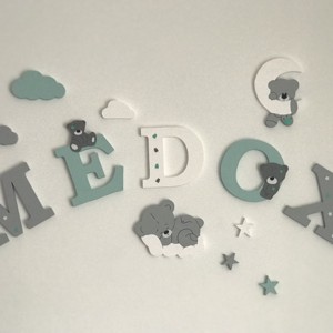 Set de litere decorative Macis cu alegere a numelui, culorii, litere pentru copii, nume, inscripție, decorare, camera copilului, pepinieră, polistiren - casă & stil de viață - echipament pentru camera copiilor - decorațiuni pentru camera copilului - Artynos.ro