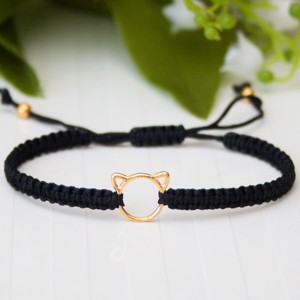 Bratara macramé impletita - Cat black, , , ARTYNOS