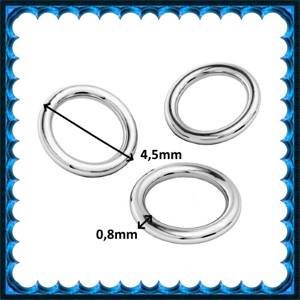 Fermoar pentru bijuterii din argint 925: cerc închis ESZK Z 4,5x0,8 mm 3 buc/pachet -  - Artynos.ro