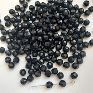 Mărgele acrilice - 8mm - 200 bucăți / pachet - negru -  - Artynos.ro
