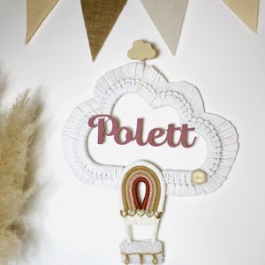 Nor macramé personalizat cu balon cu aer cald decorațiune de perete (mic) -  - Artynos.ro