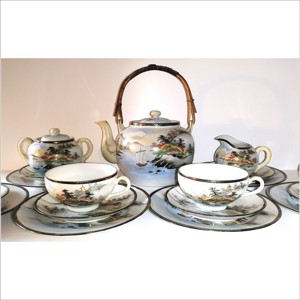 Set de ceai japonez antic, pictat manual, de o frumusețe deosebită - casă & stil de viață - echipamente de bucătărie - accesorii de servire - căni - Artynos.ro