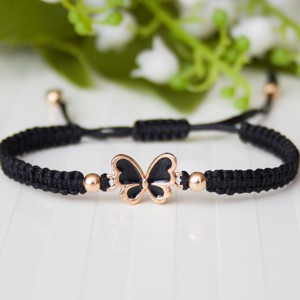 Bratara macramé impletita - Butterfly negru, , , ARTYNOS