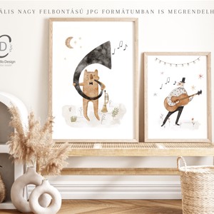 Forest petrecere pepinieră, poster de grădiniță, jazz band arta de perete set de 3 -  - Artynos.ro