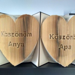 Multumesc mama/tata in sculptura cartii inimii, Casa & Stil de viata, Accesorii pentru decorat casa, Decoratiuni de masa si decoratiuni pentru rafturi , Sculptura de carte, carte pliata, , ARTYNOS