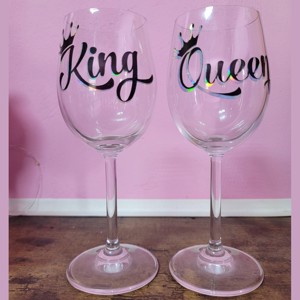 Pahar de vin King-Queen, Accesorii nunta, Amintiri si cadouri de nunta, Cadou nunta, Pahar de nunta, set de sticla, , ARTYNOS