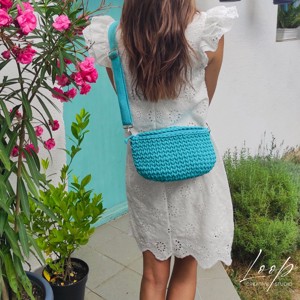 Pungă de curea tricotată croșetată - genți și portofele - genți de mână și umăr - geantă crossbody - Artynos.ro