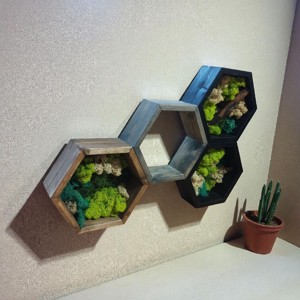 Raft hexagonal cu mozaic - casă & stil de viață - mobilier artizanal - rafturi  - Artynos.ro