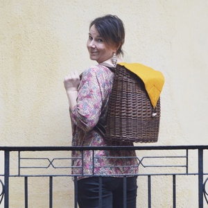 rucsac din salcie naturala, cu husa din lana, curea reglabila din bumbac - geantă și husă - genți de umăr și genți de mână - geantă mare - Artynos.ro