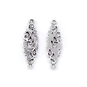 Charm argintiu din metal aliaj model floral - 114213, Accessorii si unelte, Accesorii pentru bijuterii, , ARTYNOS