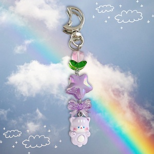 Brelocuri handmade Pastel Cats - genți și portofele - accesorii genți - breloc - Artynos.ro