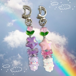 Brelocuri handmade Pastel Cats - genți și portofele - accesorii genți - breloc - Artynos.ro