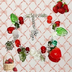 Brățară Handmade Strawberry Garden - bijuterii - brățări - brățări din mărgele - Artynos.ro