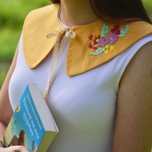 Guler detașabil brodat manual - îmbrăcăminte și modă - eșarfe, pălării, fularuri - eșarfe - Artynos.ro