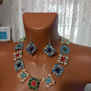 Set De Vacanta, Bijuterii, Coliere, Coliere cu margele, Confectionarea bijuteriilor, Din margele cristal si preciosa 10/0, se asorteaza bine cu orice tinuta, potrivit la munte, la mare..., ARTYNOS