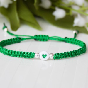 Bratara macramé impletita - Inimi - Verde, , , ARTYNOS