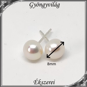 Cercei: perlă naturală, argint 925 SFE-IGY02-8d într-o cutie cadou - bijuterii - cercei - cercei cu buline - Artynos.ro