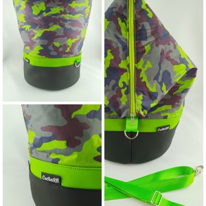 Rucsac / geantă laterală variabilă cu model de camuflaj CactusKA cu interior din plasă -  - Artynos.ro