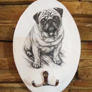 Suport de perete pentru lesă cu câine pug -  - Artynos.ro