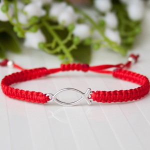 Bratara macramé impletita - Fish red, , , ARTYNOS