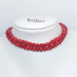 Colier choker din coral cu 2 randuri, , , ARTYNOS