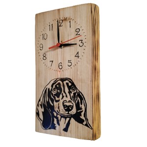 Ceas de perete din lemn cu câine dachshund - casă & stil de viață - accesorii pentru decorat casa - decorațiuni de pereți, decorațiuni suspendate - ceasuri de perete - Artynos.ro