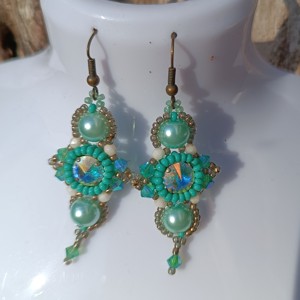 Pandantiv cu perlă turcoaz și cercel - bijuterii - seturi de bijuterii - Artynos.ro