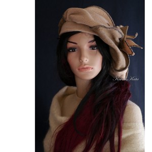 POLAR BARETT / mokka - bohemian sapka - îmbrăcăminte și modă - eșarfe, pălării, fularuri - căciulă - Artynos.ro