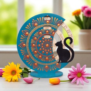 Calendar perpetuu Almond cu pisica - turcoaz, , , ARTYNOS