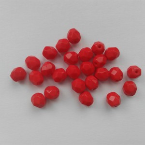 Margele cehe fatetate din sticla - 6mm - 40 buc / pachet - rosu, , , ARTYNOS