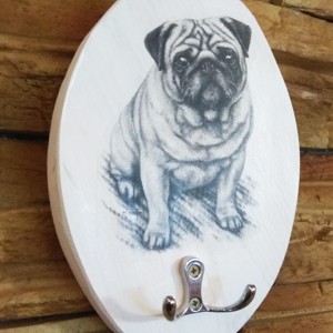 Suport de perete pentru lesă cu câine pug -  - Artynos.ro