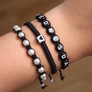 Brățară macramé împletită - Black heart -  - Artynos.ro