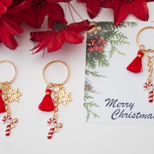 Breloc, geantă ornament Crăciun - Santa Claus baghetă fulg de zăpadă aur -  - Artynos.ro