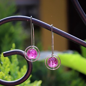 Cristal de munte, pereche de cercei din argint pentru femei (EF.210) - bijuterii - cercei - cercei din argint - Artynos.ro