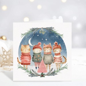 Felicitare de Craciun, felicitare, felicitare cadou, pisica, , , ARTYNOS