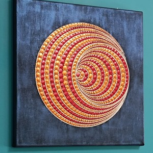 Wave Tunnel imagine punctată (burgundy-red-gold) -  - Artynos.ro