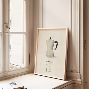 Afiș oală Moka, decor de perete bucătărie, imagine oală de cafea -  - Artynos.ro